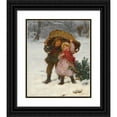 thumbnail image 1 of Frederick Morgan 12x14 Black Ornate Wood Framed Double Matted Museum Art Print Titled: Yuletide, 1 of 5