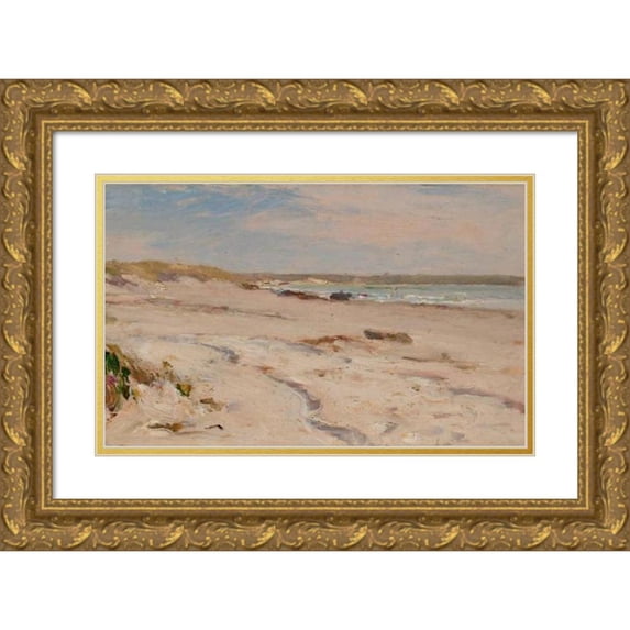 Frederick Porter Vinton 24x17 Gold Ornate Framed and Double Matted Museum Art Print Titled - Beach Scene (1898)