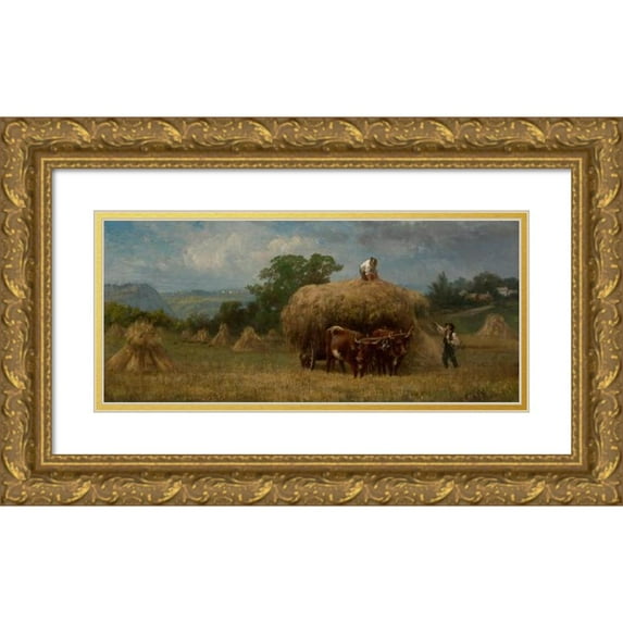 Frederick Rondel 24x13 Gold Ornate Framed and Double Matted Museum Art Print Titled - Harvesting