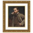 thumbnail image 1 of Frederick Samuel Beaumont 12x14 Gold Ornate Wood Frame and Double Matted Museum Art Print Titled - Portrait of a Gentleman (1885), 1 of 4