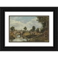 thumbnail image 1 of Frederick Waters Watts 24x17 Black Ornate Framed Double Matted Museum Art Print Titled: An Old Bridge at Hendon, Middlesex (ca. 1828), 1 of 5