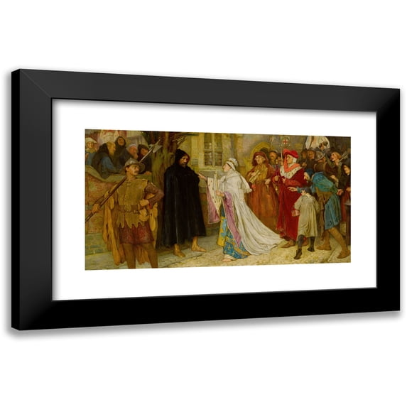 Frederick William Davis 14x9 Black Modern Framed Museum Art Print Titled - The Penance of the Duchess Of Gloucester (1902)