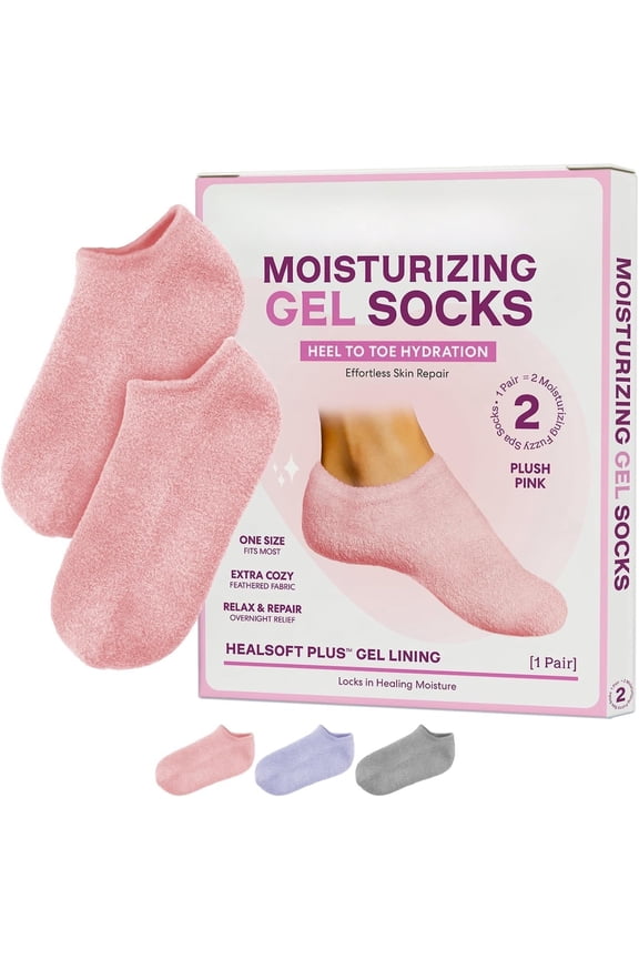 Frederick's  Moisturizing Gel Socks for Men & Women - Dry  & Cracked Heel  - Full Foot Gel Lining with Mango Butter, Shea Butter, Jojoba & Coconut Oil - Plush