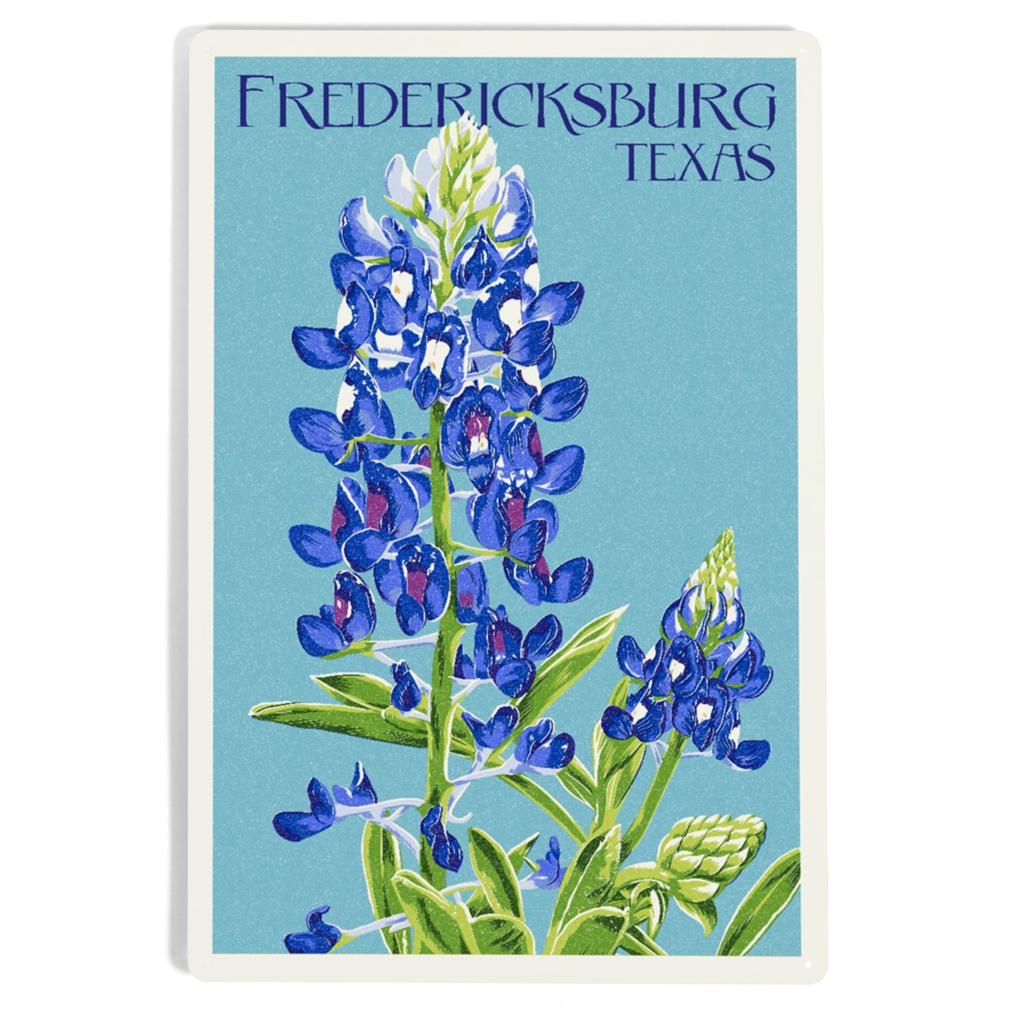 Fredericksburg, Texas, Letterpress (12x18 Aluminum Art