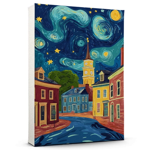 Fredericksburg Travel Starry Night Canvas Print, Virginia Canvas Wall art, Fredericksburg Map Canvas, Virginia Travel Art Picture Print -96AZ478