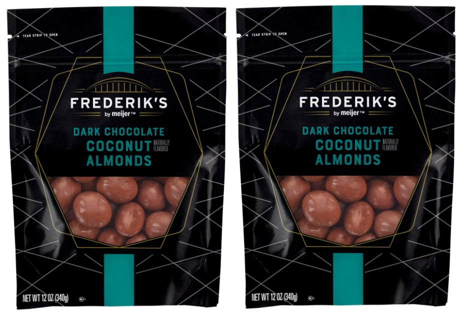 Frederik's Dark Chocolate Coconut Almonds, 12 oz (2 Bags)