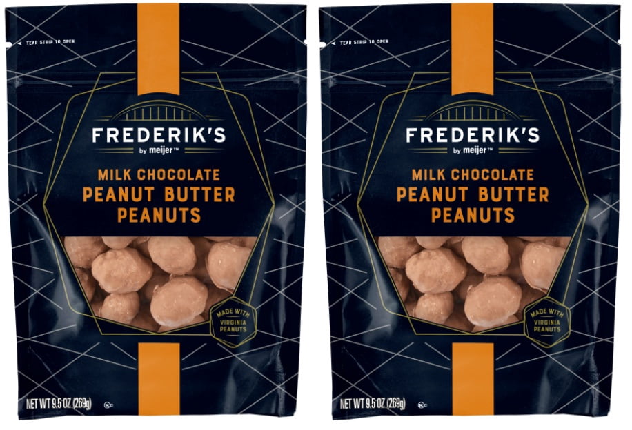 Frederik's Milk Chocolate Peanut Butter Peanuts, 9.5 Ounces (2 Bags)