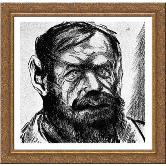 Frederik van Eeden 20x20 Gold Ornate Wood Framed Canvas Art by Theo van Doesburg