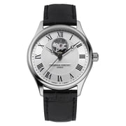 Frederique Constant Classics Heart Beat Automatic Stainless Steel Silver Dial Black Leather Strap Mens Watch FC-310MC5B6
