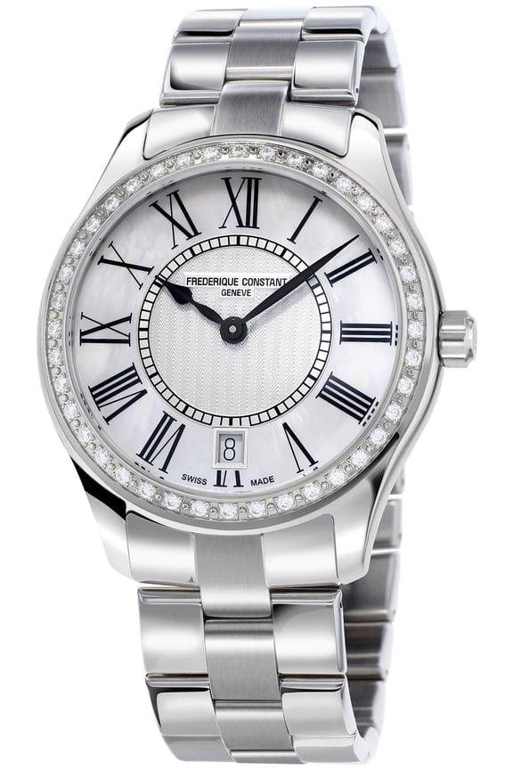 Classics Ladies Quartz Stainless Steel & Diamond Mother-of-Pearl Dial Womens Watch FC-220MPW3BD6B