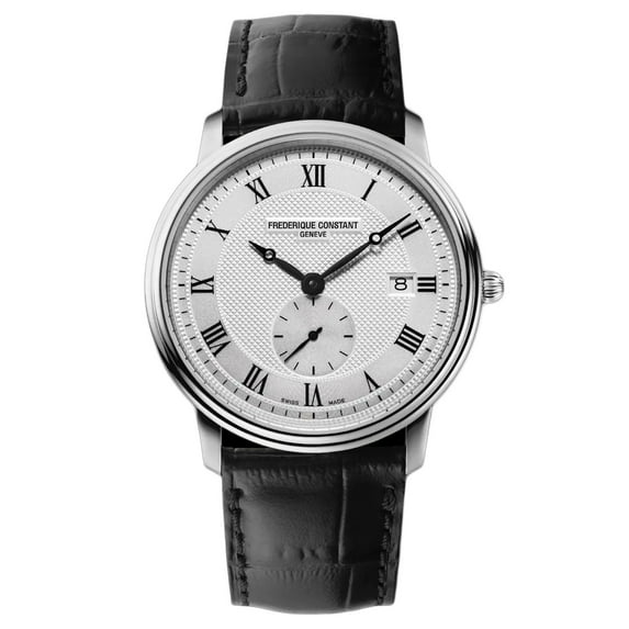 Frederique Constant Men's FC-245M5S6 Slim Line Silver Dial Roman Numerals Watch