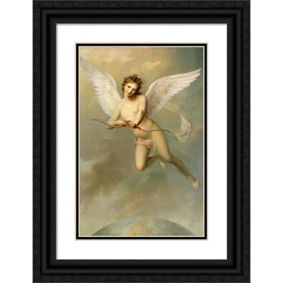 Fredric Westin 13x18 Black Ornate Wood Framed Double Matted Museum Art Print Titled - Cupid (1807)