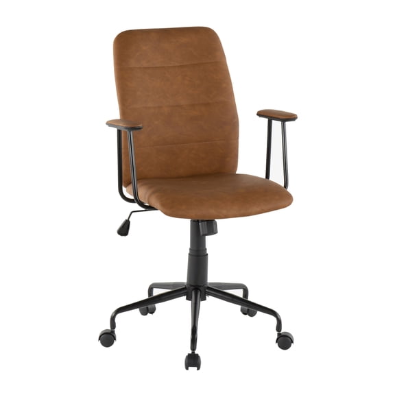 Fredrick Contemporary Office Chair in Brown Faux Leather by Lumisource