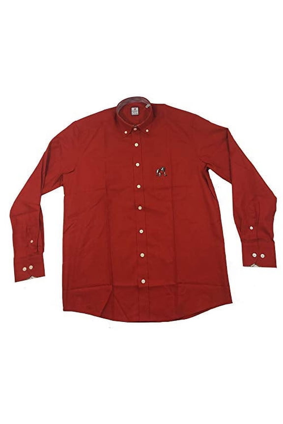 Standing Bulldog Solid Long Sleeve Shirt- Medium Red