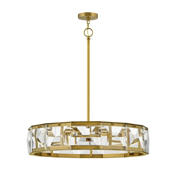 Fredrick Ramond Fr30105 Jolie 30" Wide Led Crystal Drum Chandelier - Brass