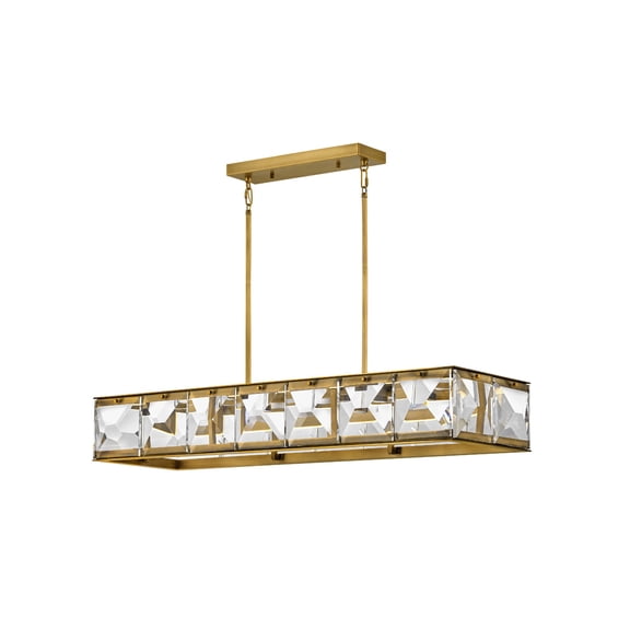 Fredrick Ramond Fr30106 Jolie 45" Wide Led Crystal Linear Chandelier - Brass