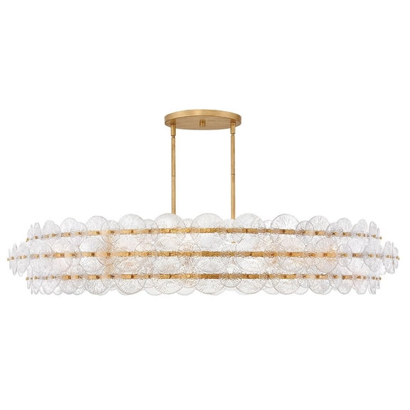 Fredrick Ramond Fr30125 Rene 10 Light 60" Wide Ring Chandelier - Brass