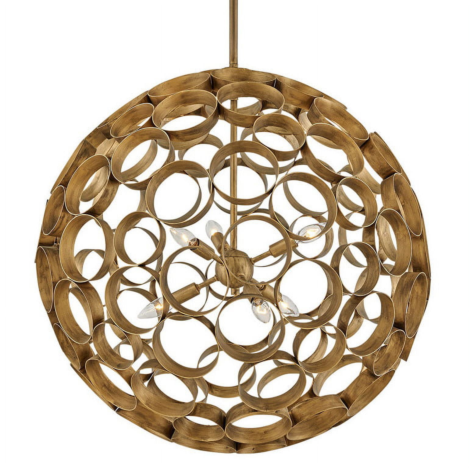 Centric Elegance 6-Light Burnished Gold Globe Chandelier