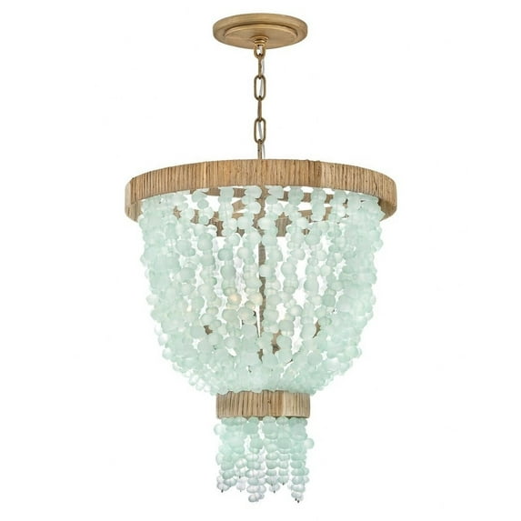 Fredrick Ramond Fr30204 Dune 4 Light 18" Wide Beaded Waterfall Chandelier - Burnished Gold