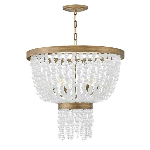 Fredrick Ramond Fr30206 Dune 6 Light 25" Wide Beaded Waterfall Chandelier - Gold