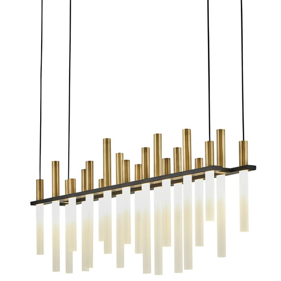 Fredrick Ramond Fr30705 Echo 20 Light 39" Wide Led Linear Chandelier - Black