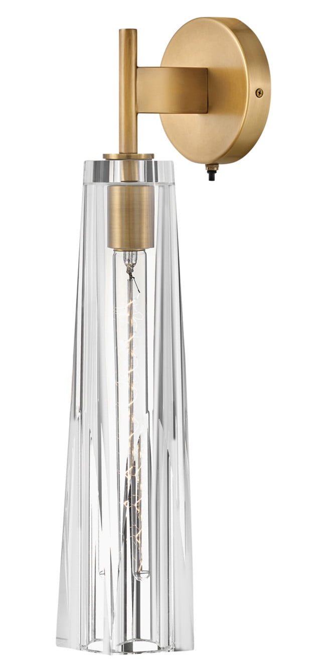 Heritage Brass Dimmable Wall Sconce with Clear Crystal Shade