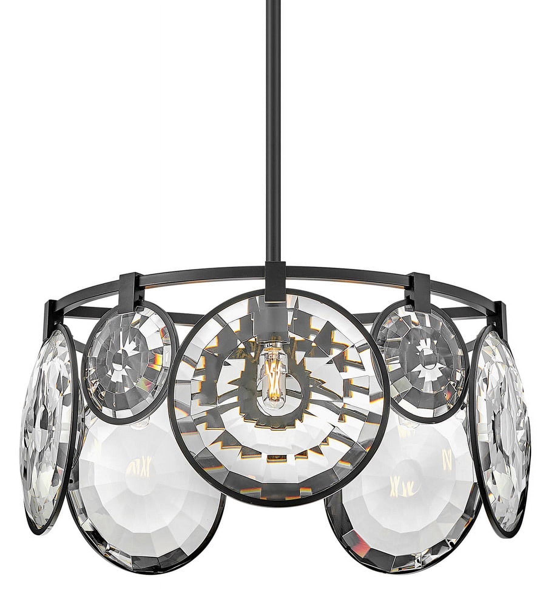 Elegant Nala Black Optic Crystal 5-Light LED Pendant