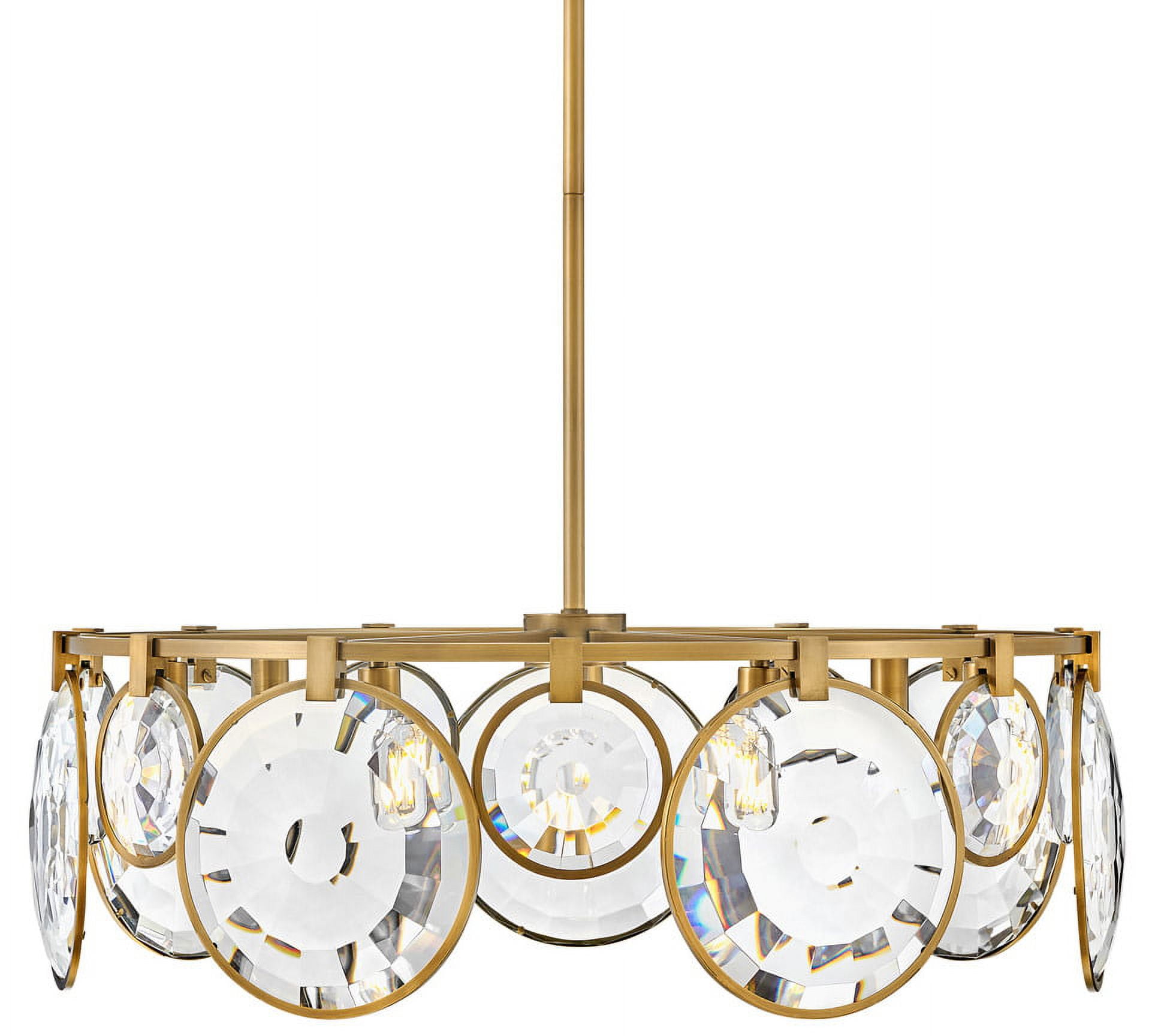 Heritage Brass Crystal LED Drum Chandelier