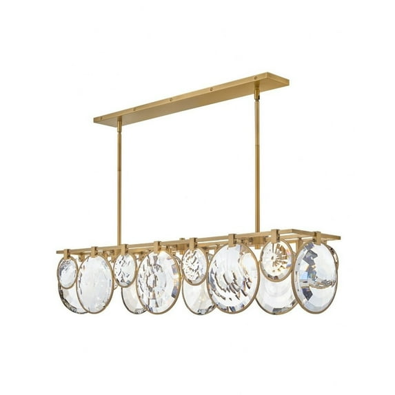 Fredrick Ramond Fr31266 Nala 8 Light 50" Wide Crystal Linear Chandelier - Brass
