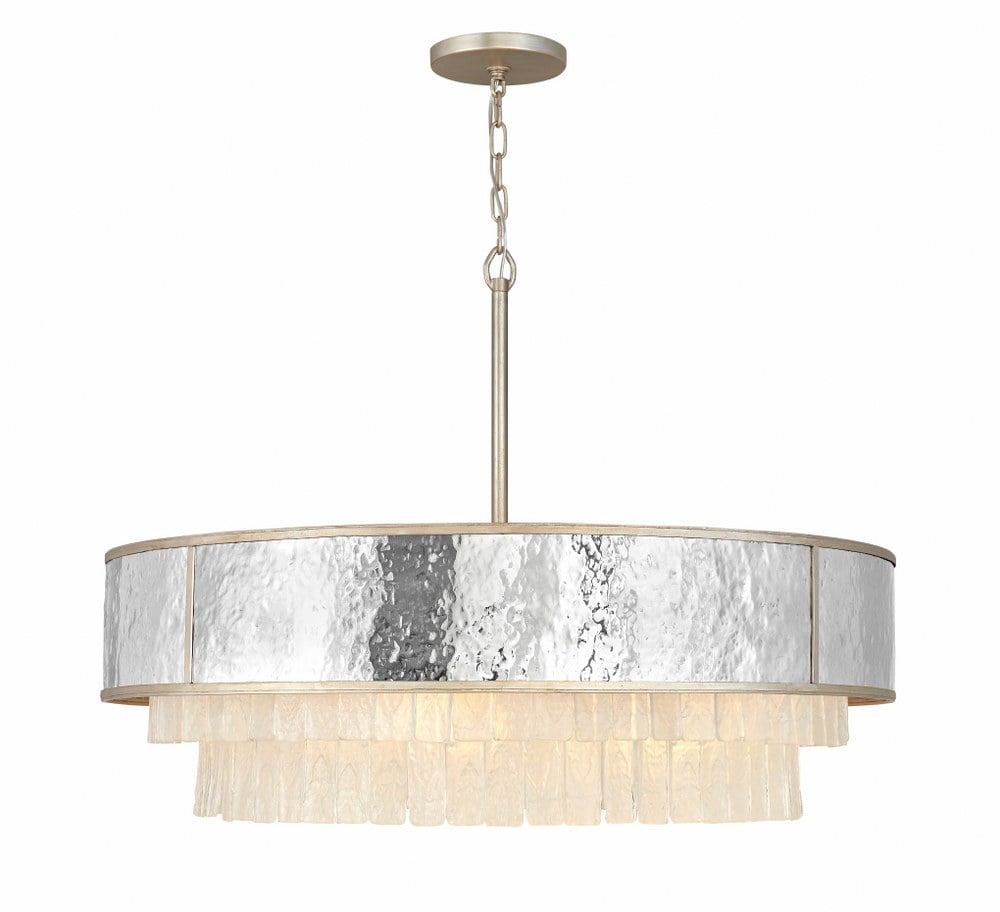 Champagne Gold Crystal Drum 8-Light LED Chandelier