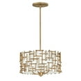 thumbnail image 1 of -Four Light Small Drum Pendant In Transitional Style-16 Inches Wide By 9.5 Inches Tall-Burnished Gold Finish Fredrick Ramond Lighting Fr33103bng, 1 of 2