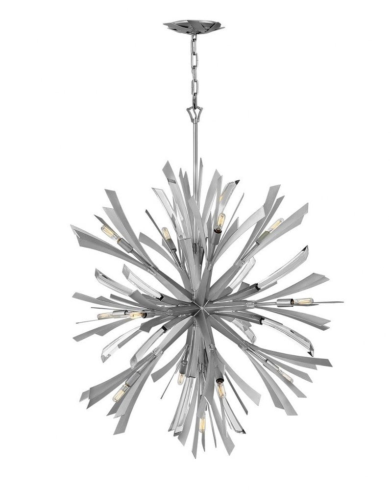 Glacial Chrome 13-Light Sputnik Sphere Chandelier with Crystal Accents