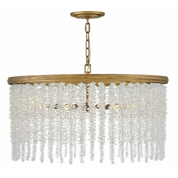 Fredrick Ramond Fr41494 Rubina 6 Light 30" Wide Crystal Drum Chandelier - Gold