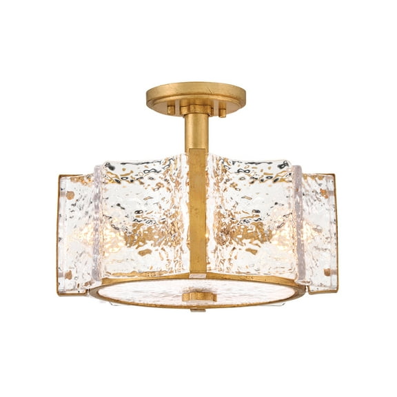 Fredrick Ramond Fr41601 Florian 4 Light 15" Wide Semi-Flush Ceiling Fixture - Brass