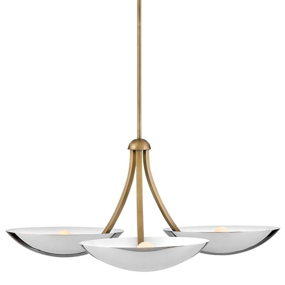 Fredrick Ramond Fr41646 Glenn 3 Light 36" Wide Chandelier - Heritage Brass / Chrome