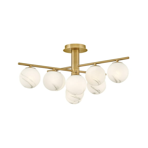 Fredrick Ramond Fr41903 Selene 9 Light 30" Wide Semi-Flush Ceiling Fixture - Brass