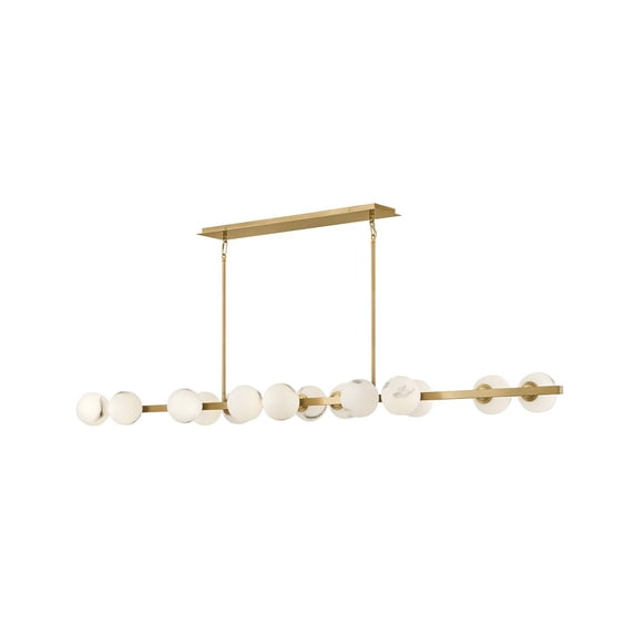 Fredrick Ramond Fr41909 Selene 14 Light 74" Wide Linear Chandelier - Brass