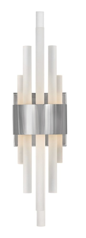Trinity Polished Nickel 12-Light Dimmable LED Sconce with Frosted Glass