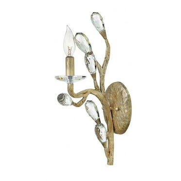 -1 Light Organic Wall Sconce With Clear Crystal And Metal-5.5 Inches Wide By 16 Inches Tall Fredrick Ramond Lighting Fr46800cpg