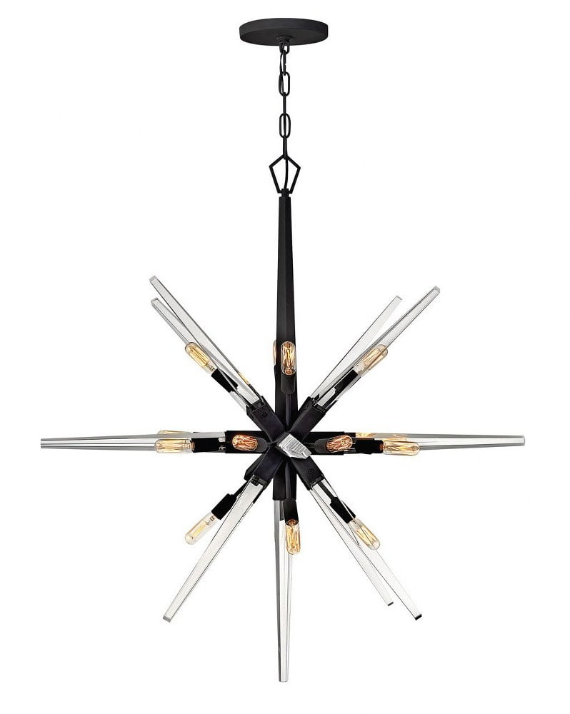 Black Crystal 16-Light Dimmable Sputnik Chandelier