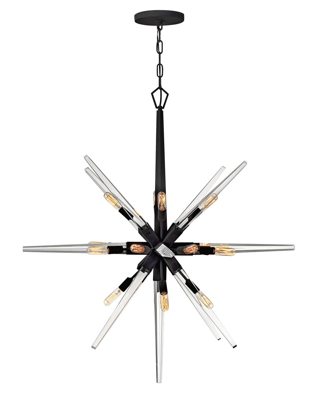 Black Crystal 16-Light Dimmable Sputnik Chandelier