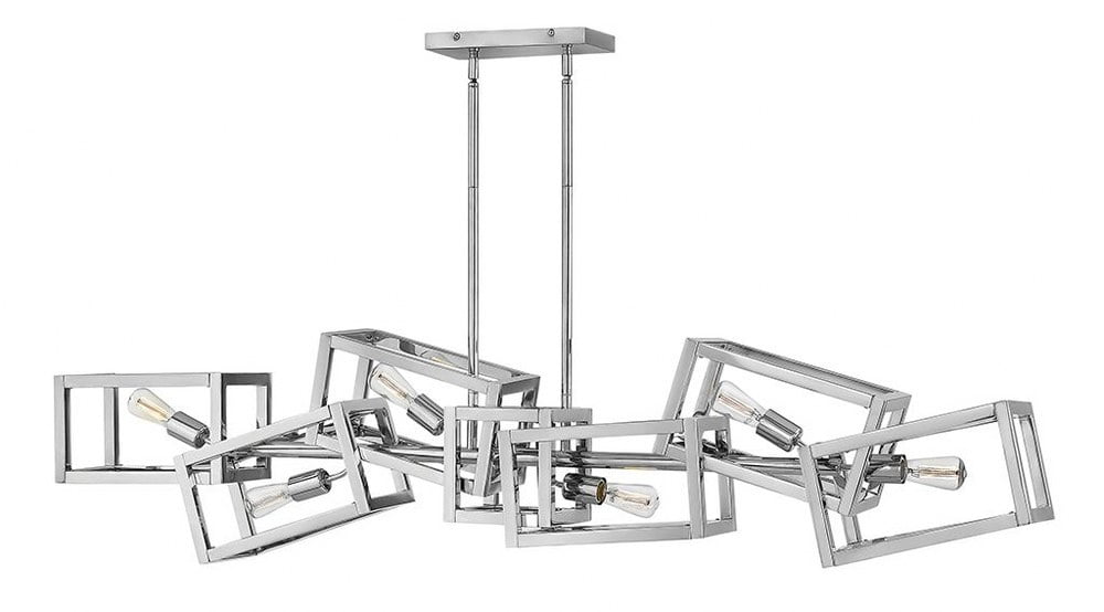 Polished Nickel 6-Light Geometric Chandelier