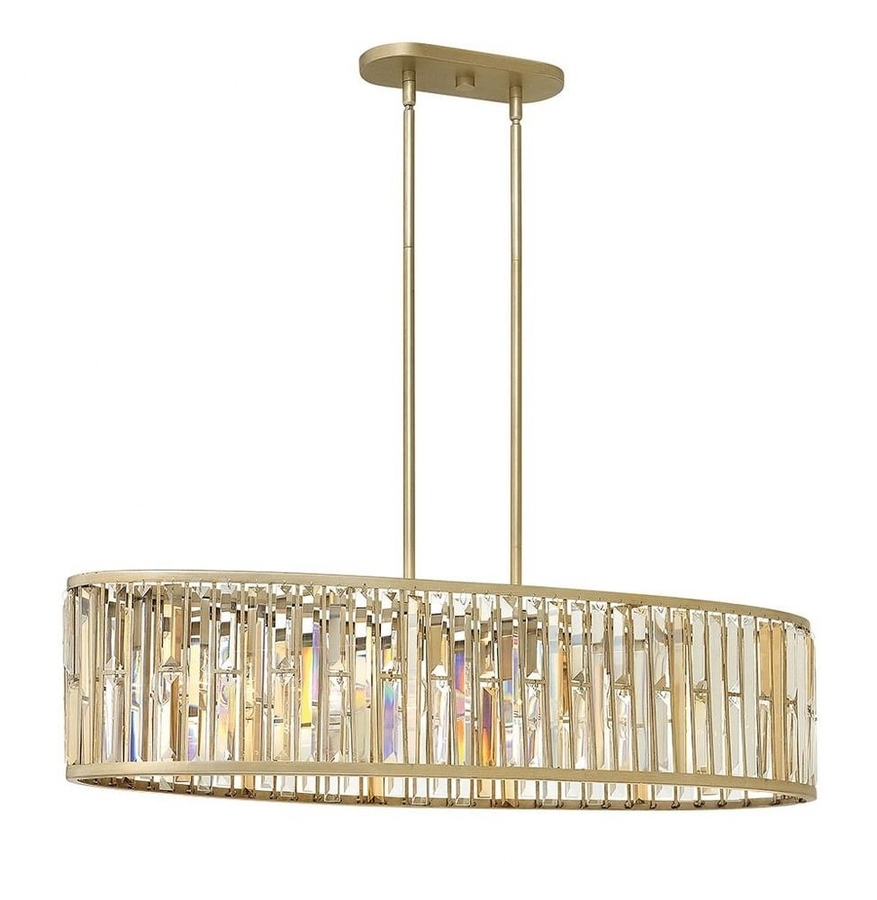 Gemma Silver Leaf 6-Light Chandelier with Crystal Prisms