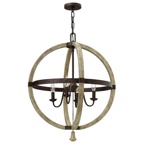 Fredrick Ramond Lighting - Middlefield-4 Light Rustic Medium Orb Chandelier with