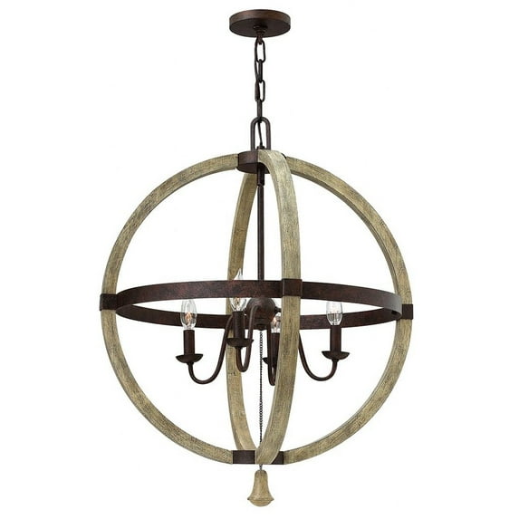 Fredrick Ramond Lighting - Middlefield-4 Light Rustic Medium Orb Chandelier with