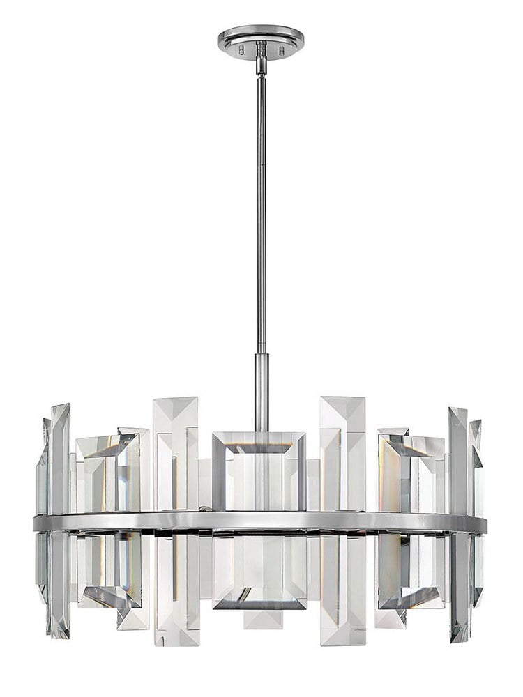 Odette Polished Nickel 9-Light Crystal Chandelier