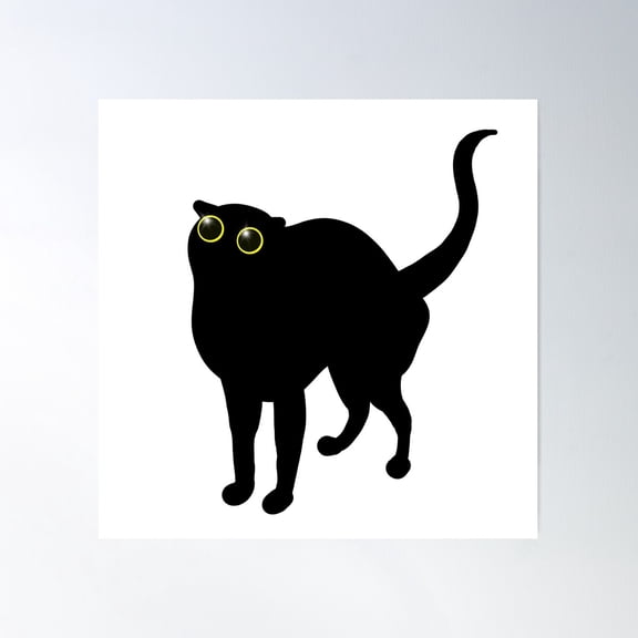 Fredrick The Scaredy Cat Poster Wall Art, Modern Wall Decor For Living Room Bedroom, 16x16 UNFRAMED