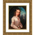 thumbnail image 1 of Fredrik Wohlfart 14x18 Gold Ornate Wood Frame and Double Matted Museum Art Print Titled - Emilie Hogqvist (1852), 1 of 4
