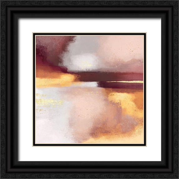 Fredriksson, Elisabeth 26x26 Black Ornate Wood Framed with Double Matting Museum Art Print Titled - Burgundy Sunset