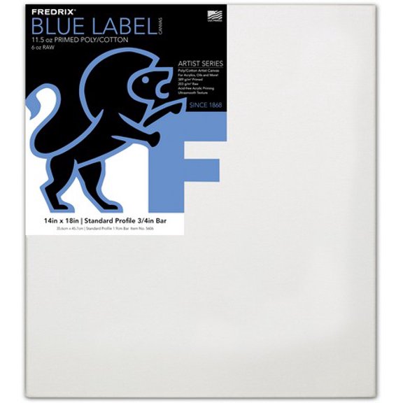 Fredrix Blue Label Cotton Canvas - 14" x 18", 3/4" Profile